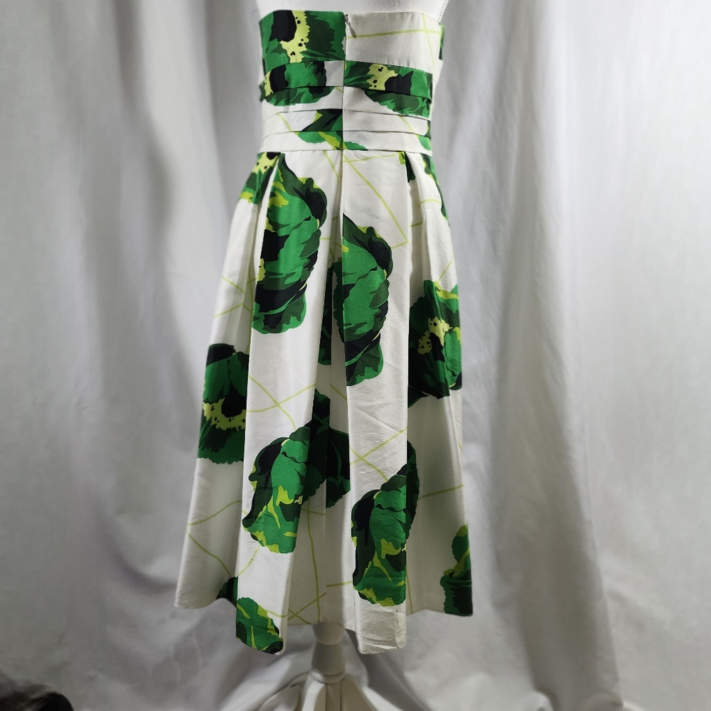 Kay Unger Green and White Strapless Dress - Picture 4 of 15